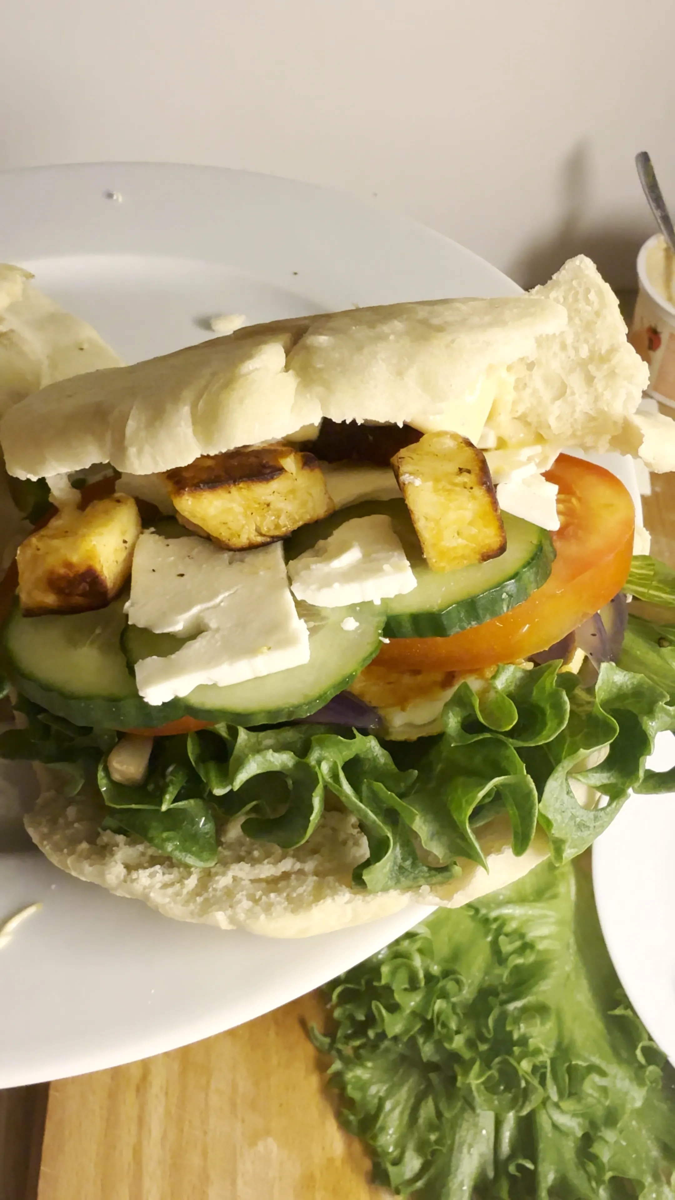Homemade Pita Bread with Chicken and Halloumi - Image 1